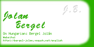 jolan bergel business card